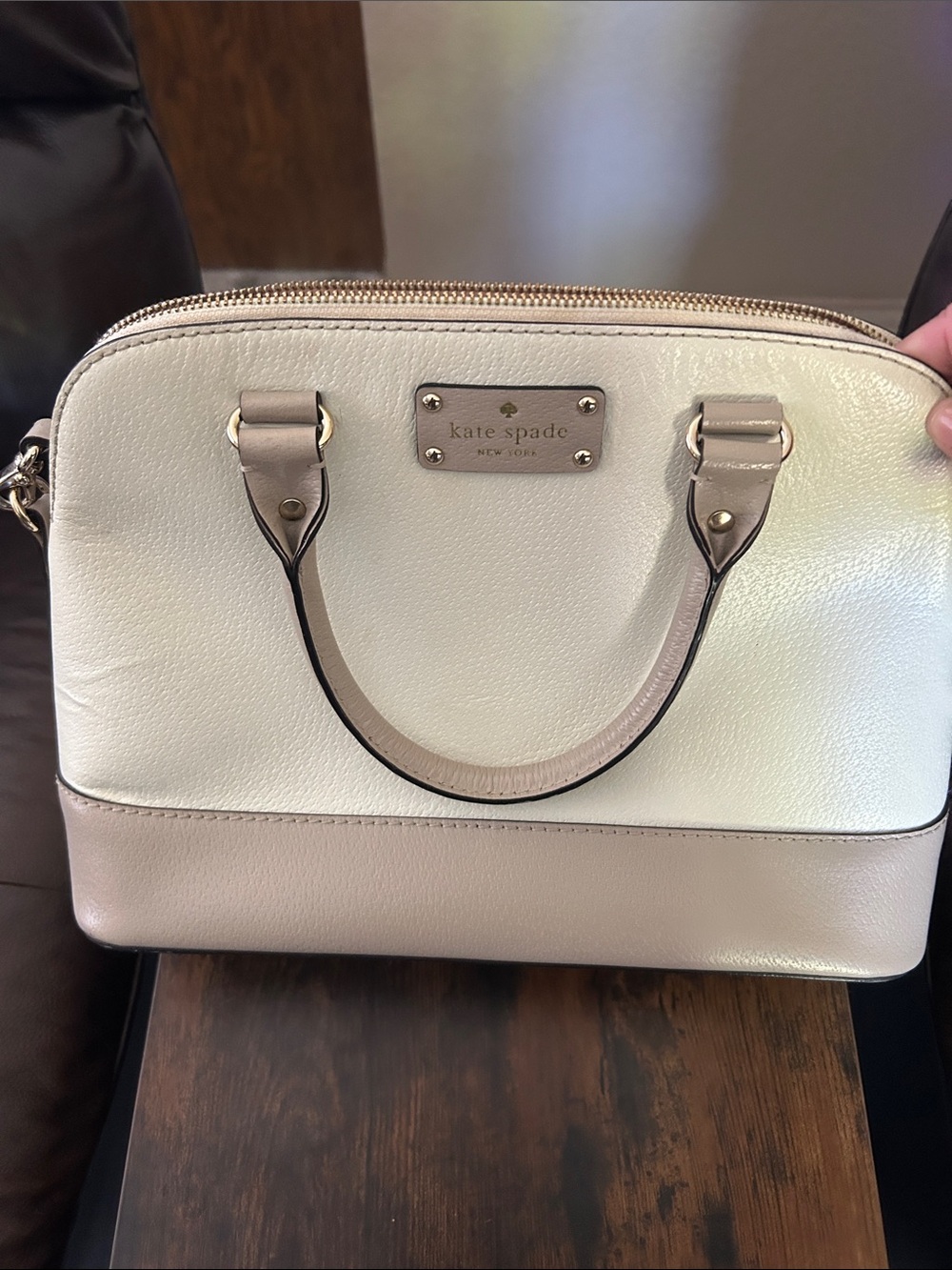 kate spade Cream and Beige Two-Tone Dome Satchel